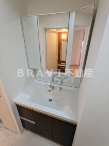ZERO ONE谷町 BRAVI不動産の独立洗面台|【ZERO ONE 谷町】独立洗面台で身支度をすべて済ませてしまいましょう