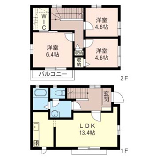 【間取り】 | 戸建【シャーメゾン】クラヴィエタウンスリジエⅠ | 2間取り図