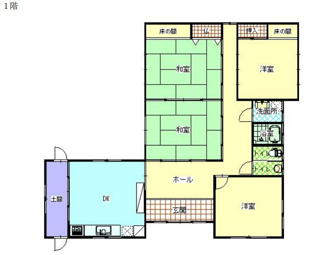 あわら市谷畠　中古住宅の間取り|1F