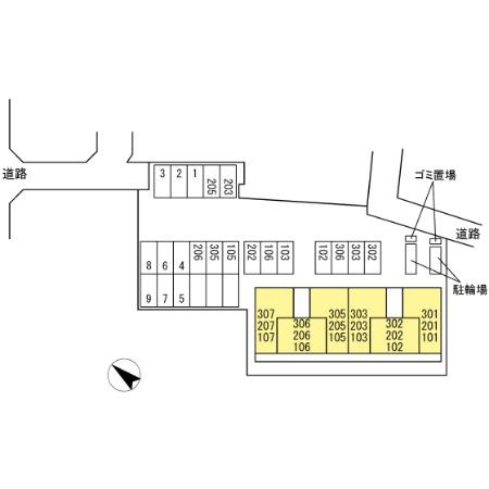 熊本市東区下南部１丁目のアパートの区画図