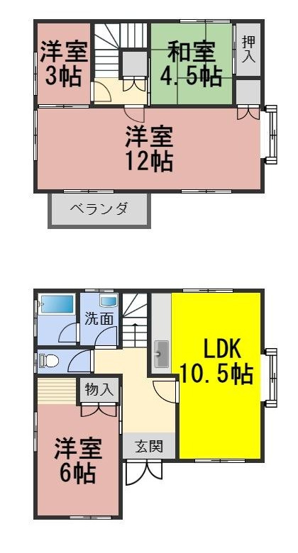 ５９０９７　岐阜市切通中古戸建ての間取り