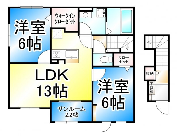コーポラス院台　Aの間取り