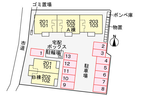 コーポラス院台　Aの区画図