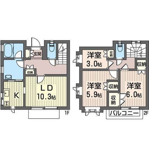 【間取り】 | パークハイムB【SHM】 | お部屋は3LDKでファミリーさん向け！