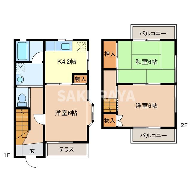 ピアタウン毛野２の間取り|現況と異なる場合があります。