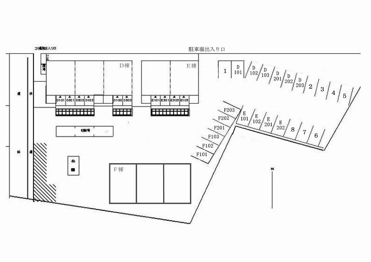 レジデンスさくら台Ｅの区画図|駐車場