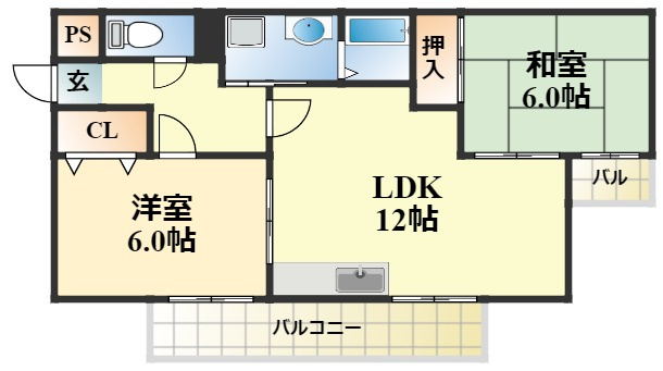 パレス金ヶ原の間取り