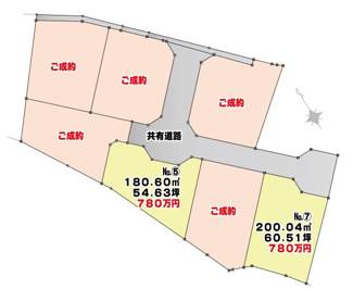 【土地図】 | 二本松市茶園分譲地　№7（全7区画）（Z）