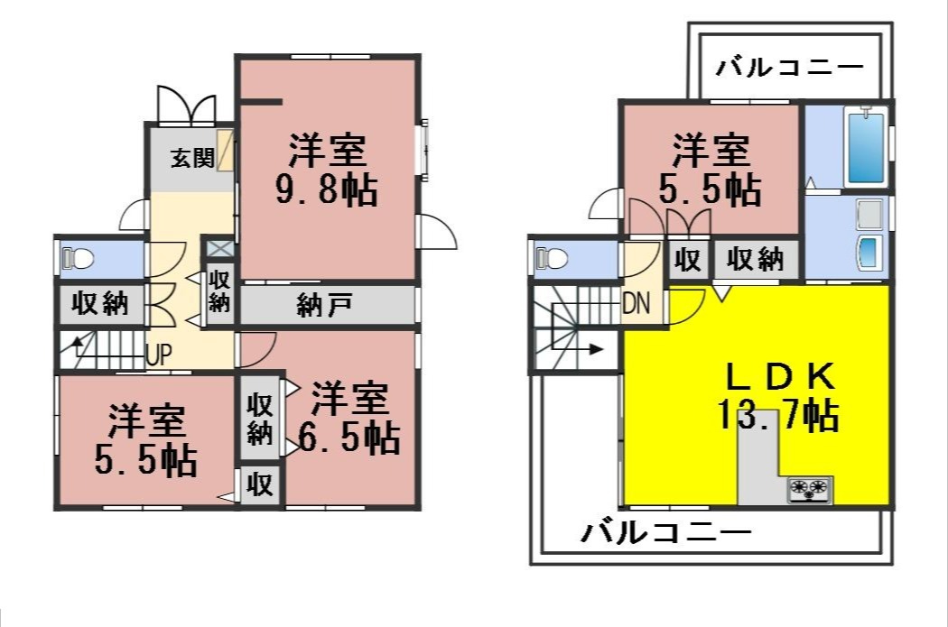 ５９０９９　岐阜市雄総桜町中古戸建ての間取り