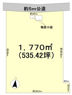 【区画図】 | 平坦で使いやすい　蓄電池用地等に／つくば市沼崎 | 道路と高低差が無い整形地