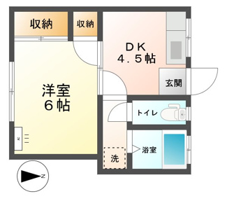 【間取り】 | セレーナ | シングルにおすすめの1ＤＫです♪