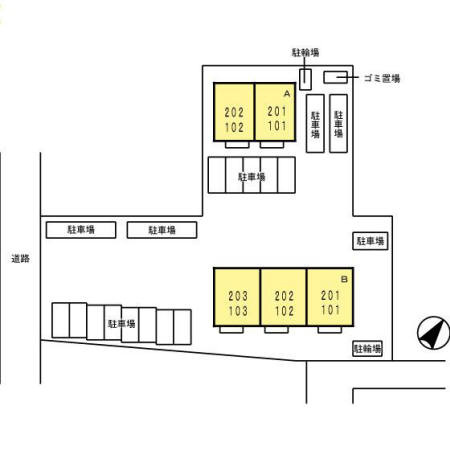 カーミー・呉竹　Ａ棟　　　刈谷市近郊の賃貸はクラスホームの区画図