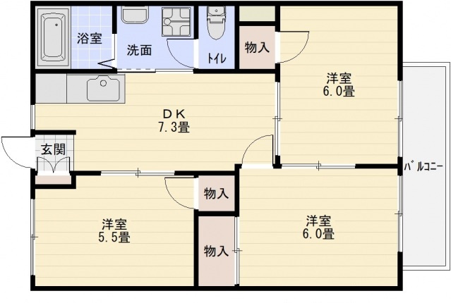 高安グリーンハイツの間取り