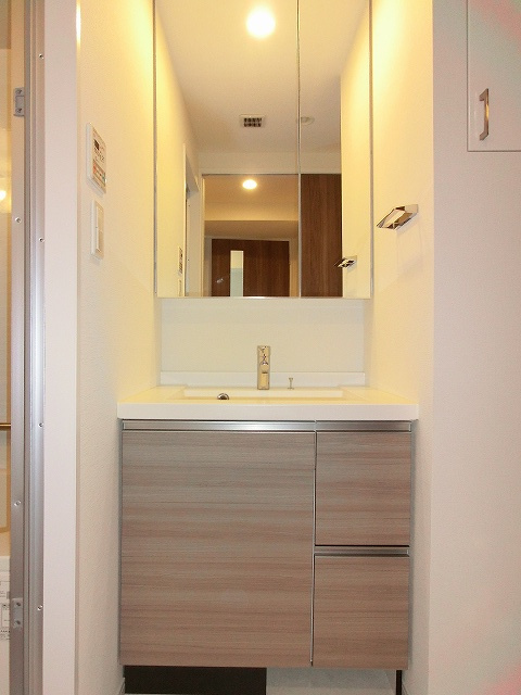 ParkAxis上野三丁目の洗面所|左下にヘルスメーター入付独立洗面室です