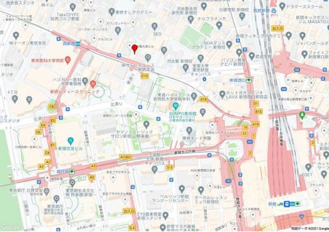 新宿区西新宿７丁目の事務所の地図