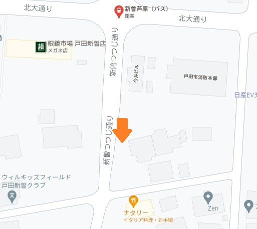 戸田市大字新曽の駐車場の地図