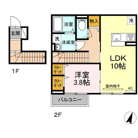 【間取り】 | アンジュール高松A