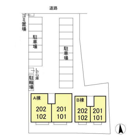 プレスタンテ　Bの区画図