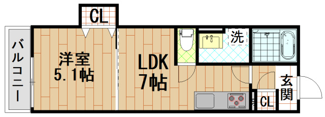 ラモーナ長瀬Ⅱの間取り