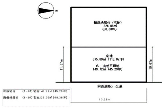 【土地図】 | 南つつじヶ丘桜台二丁目 建築条件無売土地 | 物件より京阪バス 桜台西口停まで徒歩1分