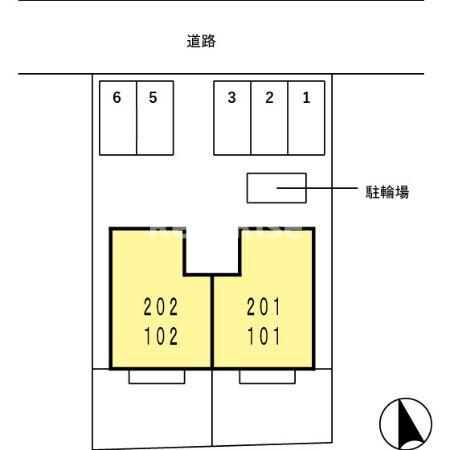 パインフラットの区画図