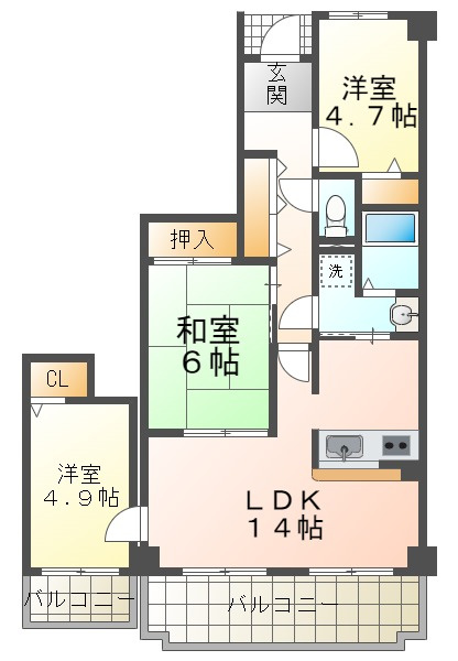 高倉山ハイツの間取り
