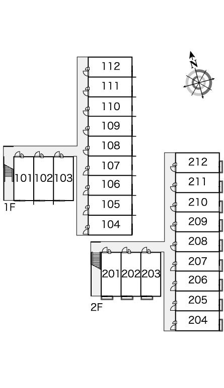 レオパレスシャイニーハイツＮの区画図