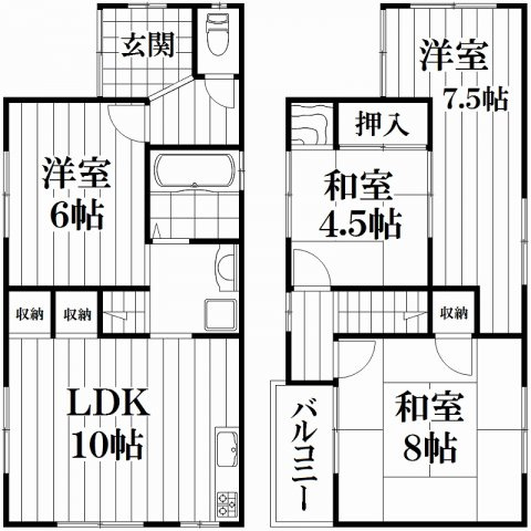 【間取り】 | 諸福２丁目貸家