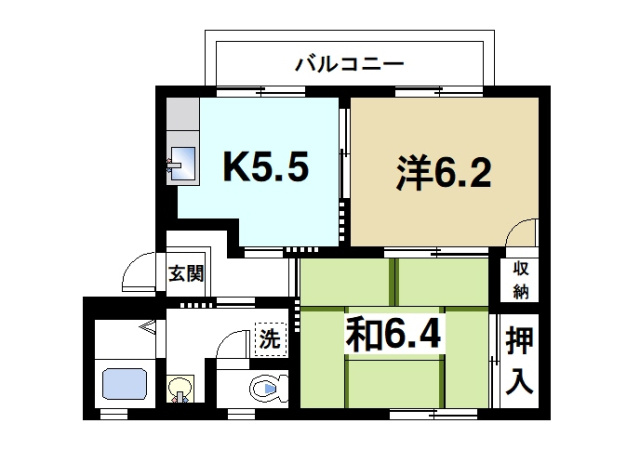プレミール深田の間取り|2DKの間取り