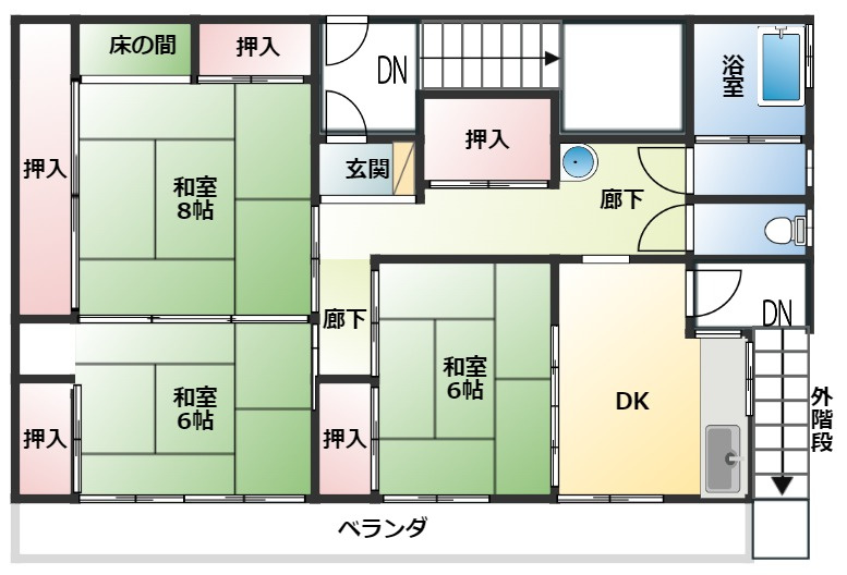 ジョイライフ本町貸家の間取り
