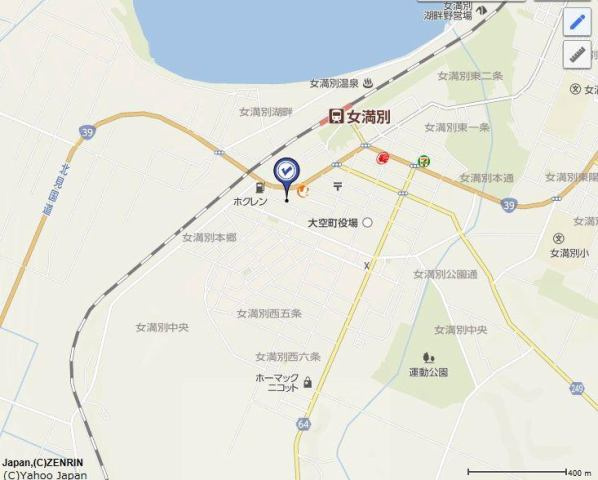 網走郡大空町女満別西３条２丁目５番５　売地の地図