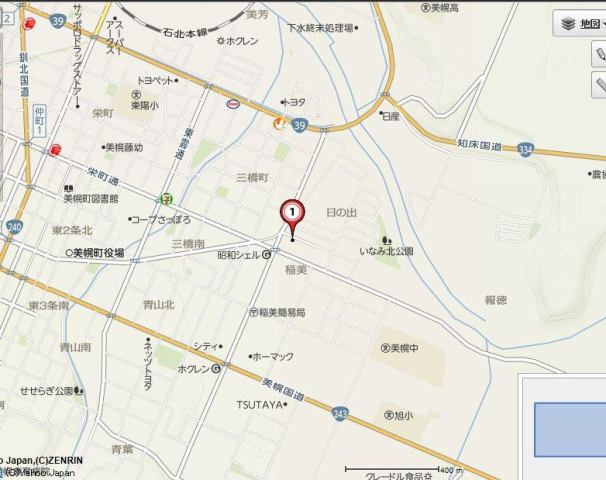 【地図】 | 網走郡美幌町日の出１丁目２番地９　売地