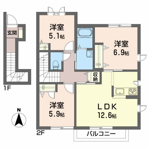 ミオ　ポラーレＡの間取り