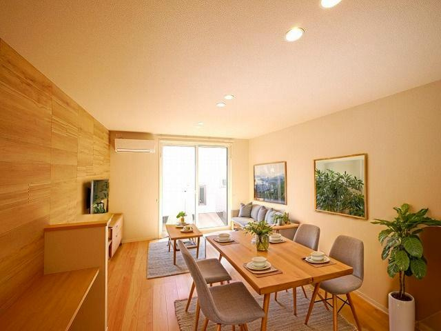 リヴィエール法華寺の居間・リビング|CGで家具等を配置したもので家具等は含まれません。