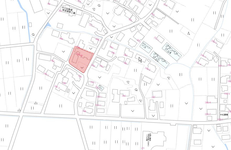 都城市金田町の売地の土地図