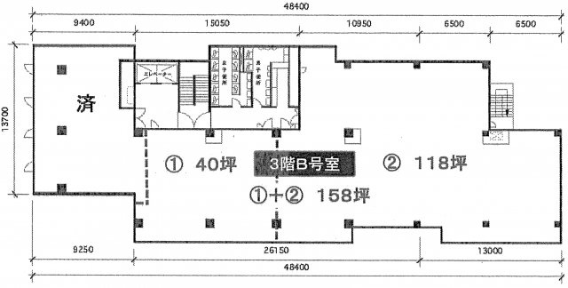 新宿区揚場町の事務所の間取り