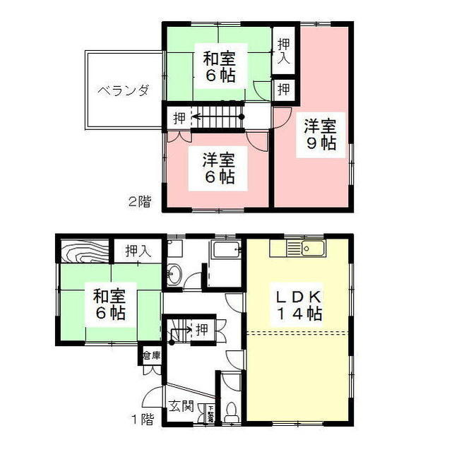 岩田貸家の間取り