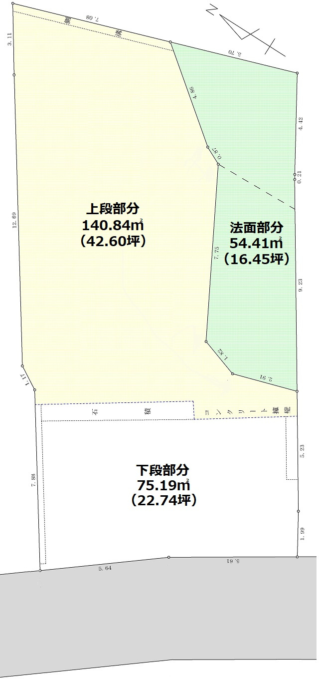 高知市 神田 売土地の土地図