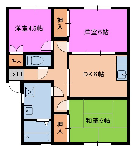 エメリー横代Ⅱ Ａ棟の間取り