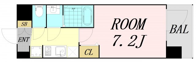 プレサンス大国町アドロッソ　仲介手数料無料の間取り