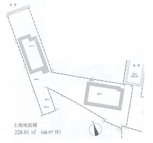 【土地図】 | 加古川市加古川町河原　土地 | 約68.97坪です。2方道路に面しています。