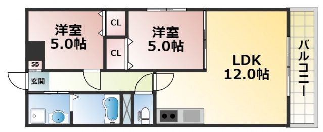 フェリオ永田の間取り