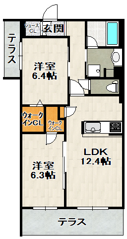 シャーメゾン　エクラージュ　中山寺南の間取り