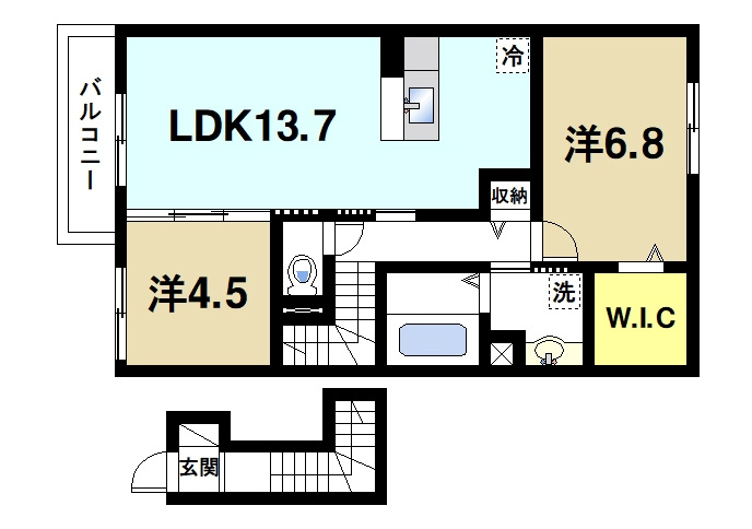 ヴィラ　ウェストⅡの間取り|2LDKです