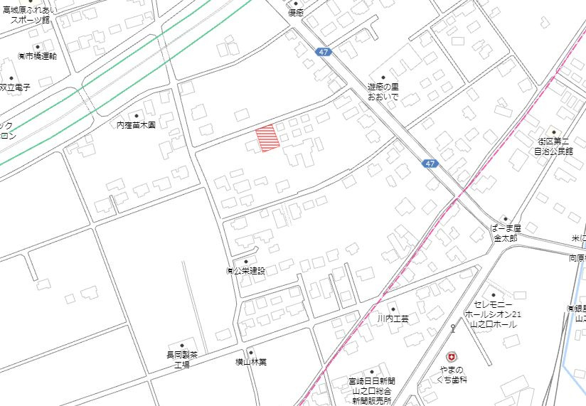 都城市高城町大井手の売地の土地図