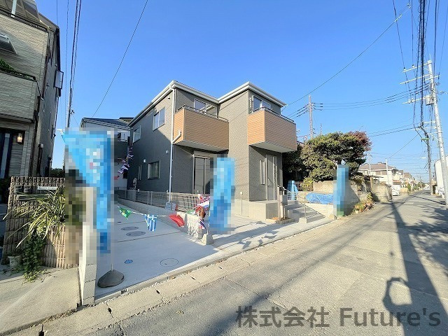 八潮市古新田　新築戸建　全2棟　1号棟の前面道路含む現地写真|前面道路の写真になります。