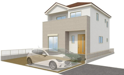 【外観パース】 | 鴻巣市大間1期～新築分譲住宅～ | 1号棟パース
