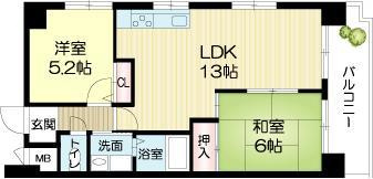 ロイヤルコーポ姫路栗山町の間取り|広々リビング♪