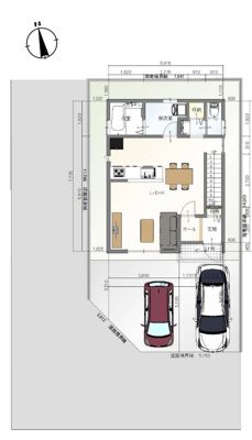 【参考プラン】 | 面影1丁目②東側土地 | プラン例（1階）です。
