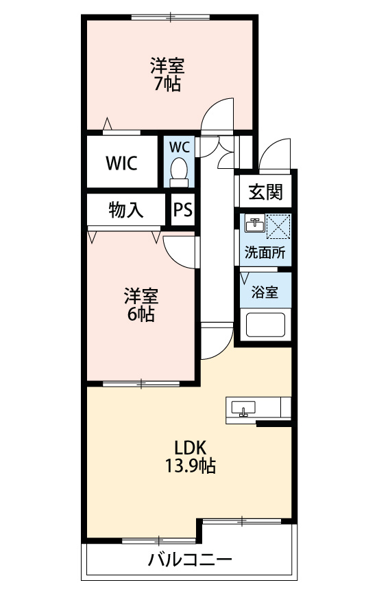 ラルゴ　　刈谷市の賃貸ならクラスホーム刈谷店の間取り|同物件の別部屋になります。